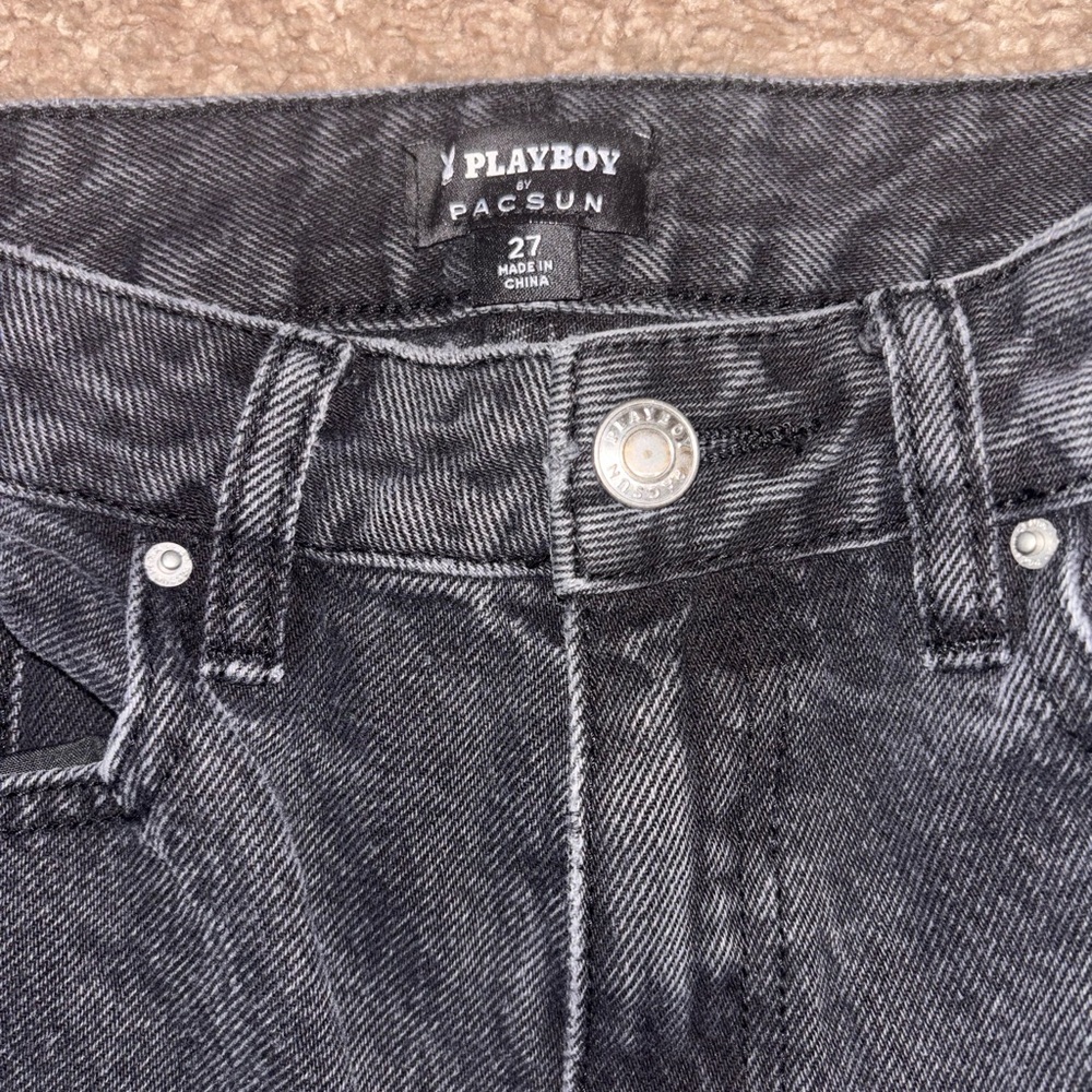 PLAYBOY Pacsun Women's Black Straight Leg Jeans - Picture 4 of 4